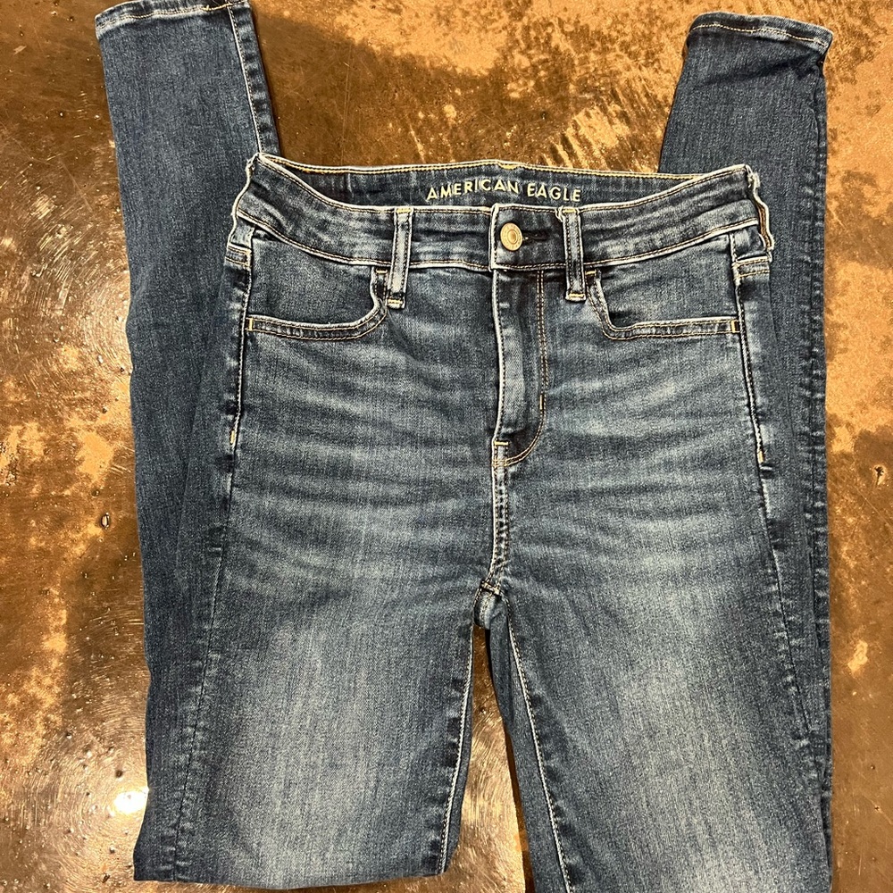 American Eagle Outfitters High Rise Dark Blue Jeans